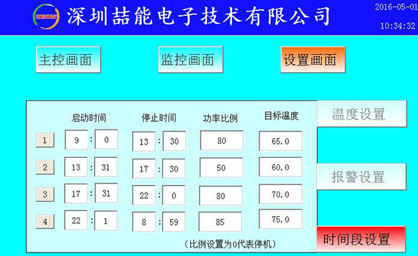 時(shí)間段設置畫(huà)面
